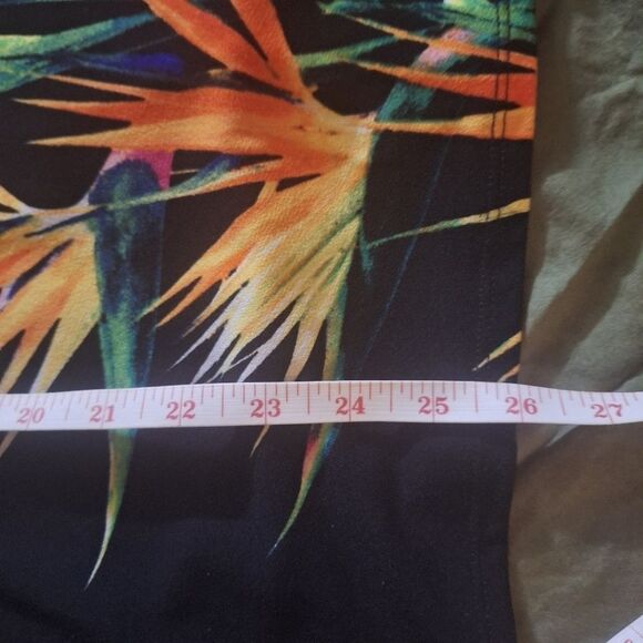 Bisou Bisou Womens Black Tropical Blouse Cold Shoulder Lace Armband Floral XL - Picture 10 of 10